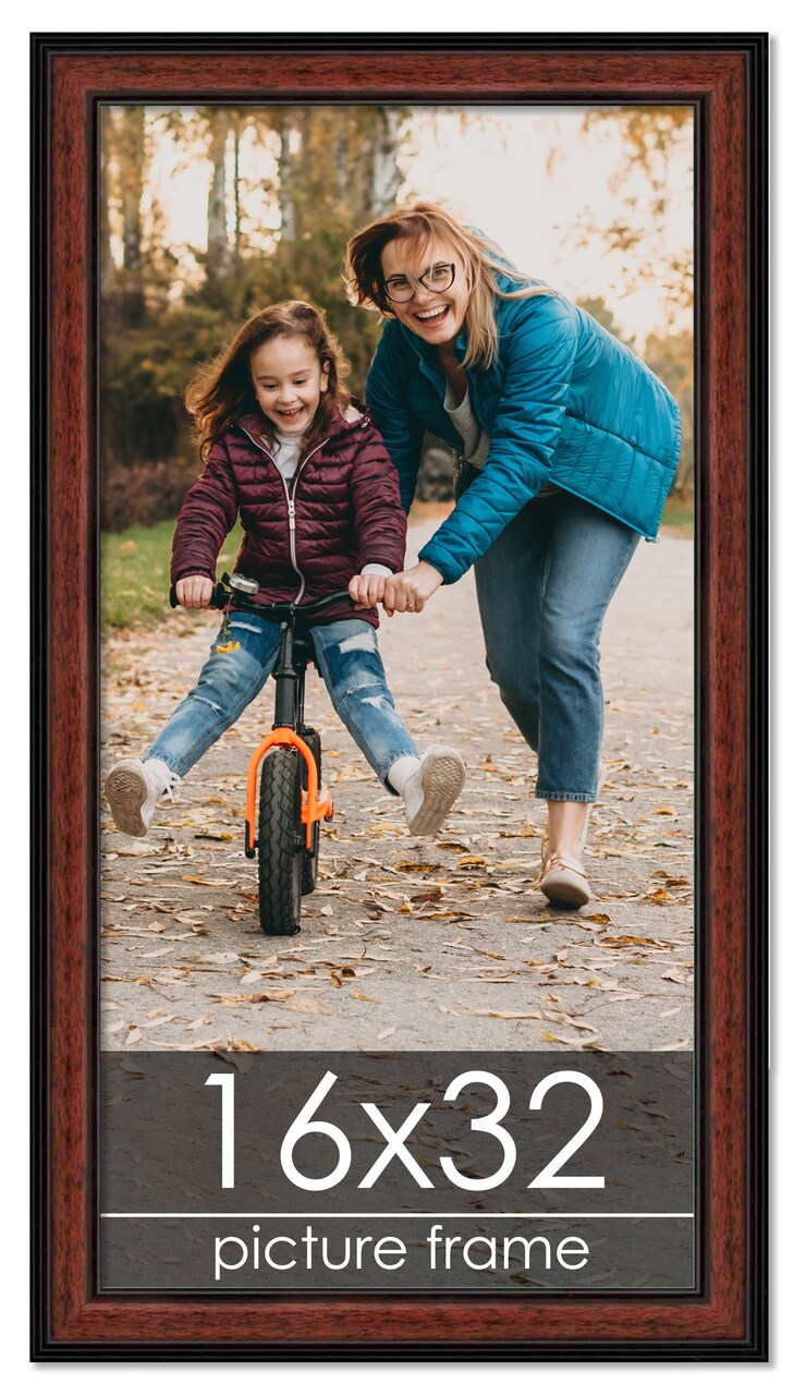 Panoramic Decor Brown Picture Frame - UV Acrylic, Foam Board Backing, Hanging Hardware